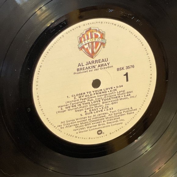 Al Jarreau Breakin' Away (Vinyl, 1981) Warner Bros Records BSK 3576 VG Album LP - Picture 9 of 11